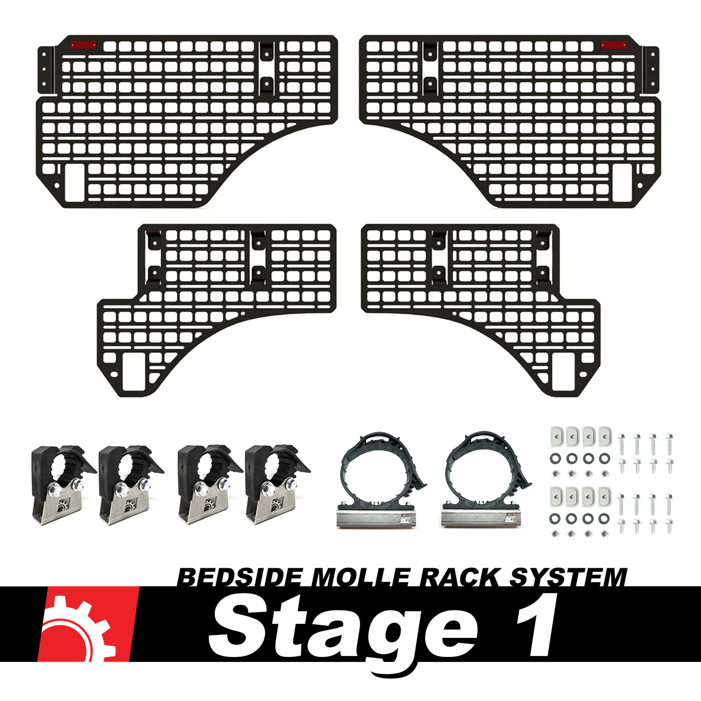 BuiltRight Industries 2019+ RAM 1500/2500 Short Bed Bedside Rack System - Stage 1 Kit 111016