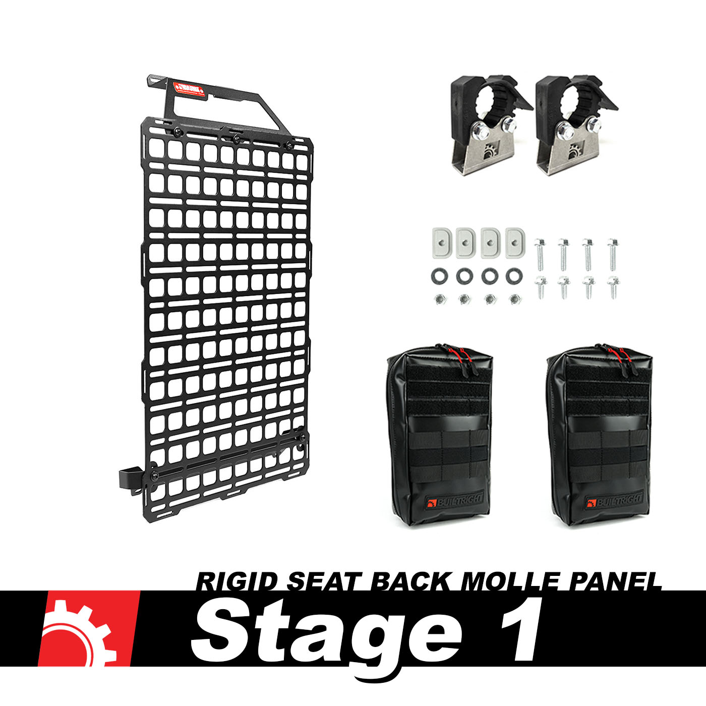 BuiltRight Industries 2019+ GMC/Chevrolet 1500 Seat Back Tech Plate - Stage 1 Kit 111021