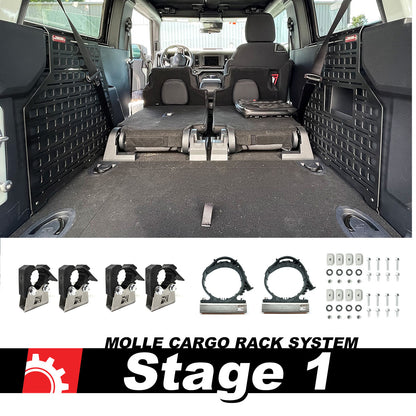 BuiltRight Industries 2021+ Ford Bronco 2dr MOLLE Compatible Cargo Panel - Stage 1 Kit 111040