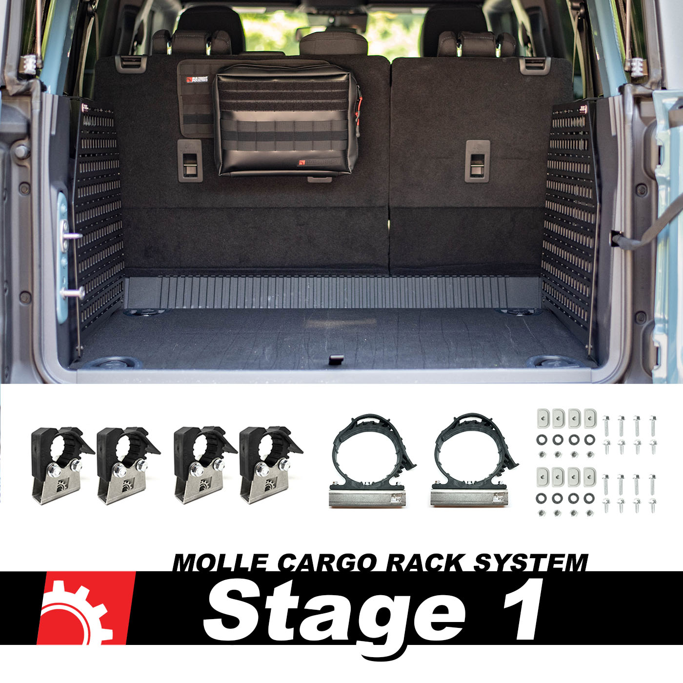 BuiltRight Industries Ford Bronco MOLLE Compatible Cargo Panel - Stage 1 Kit 111041