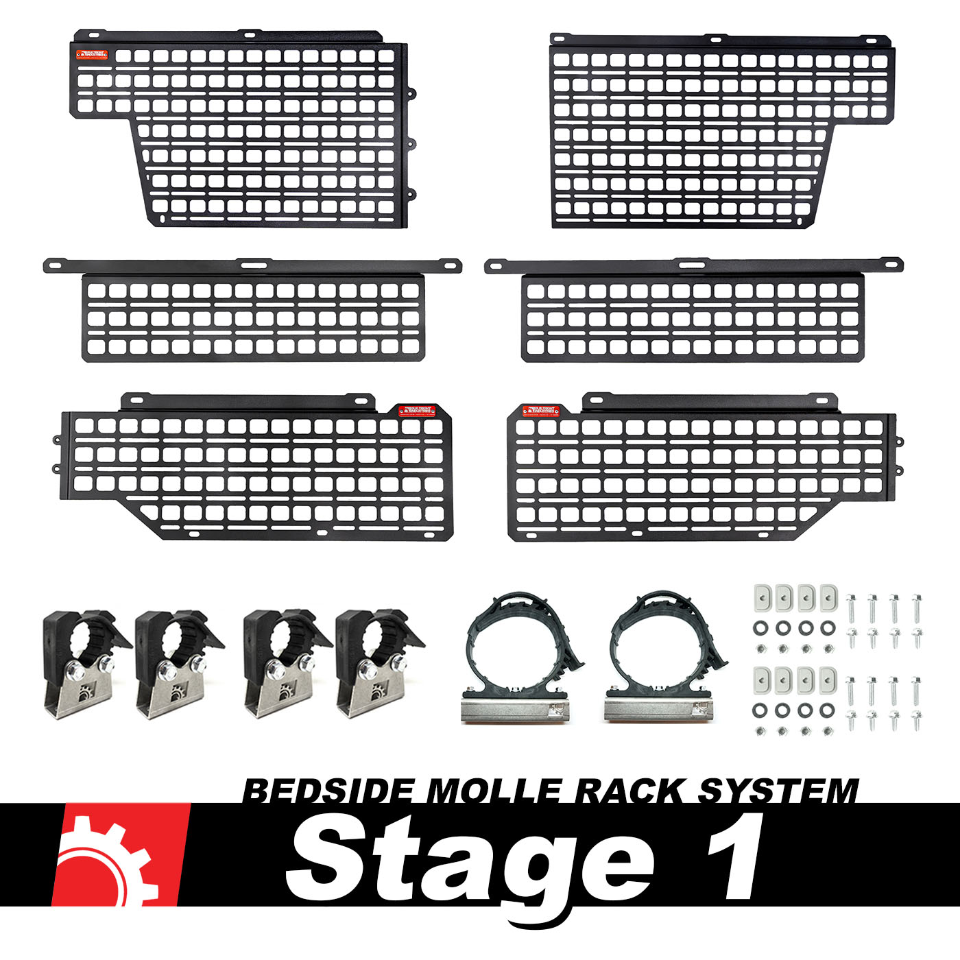BuiltRight Industries Toyota Tacoma Bedside Rack System - Stage 1 Kit 111042