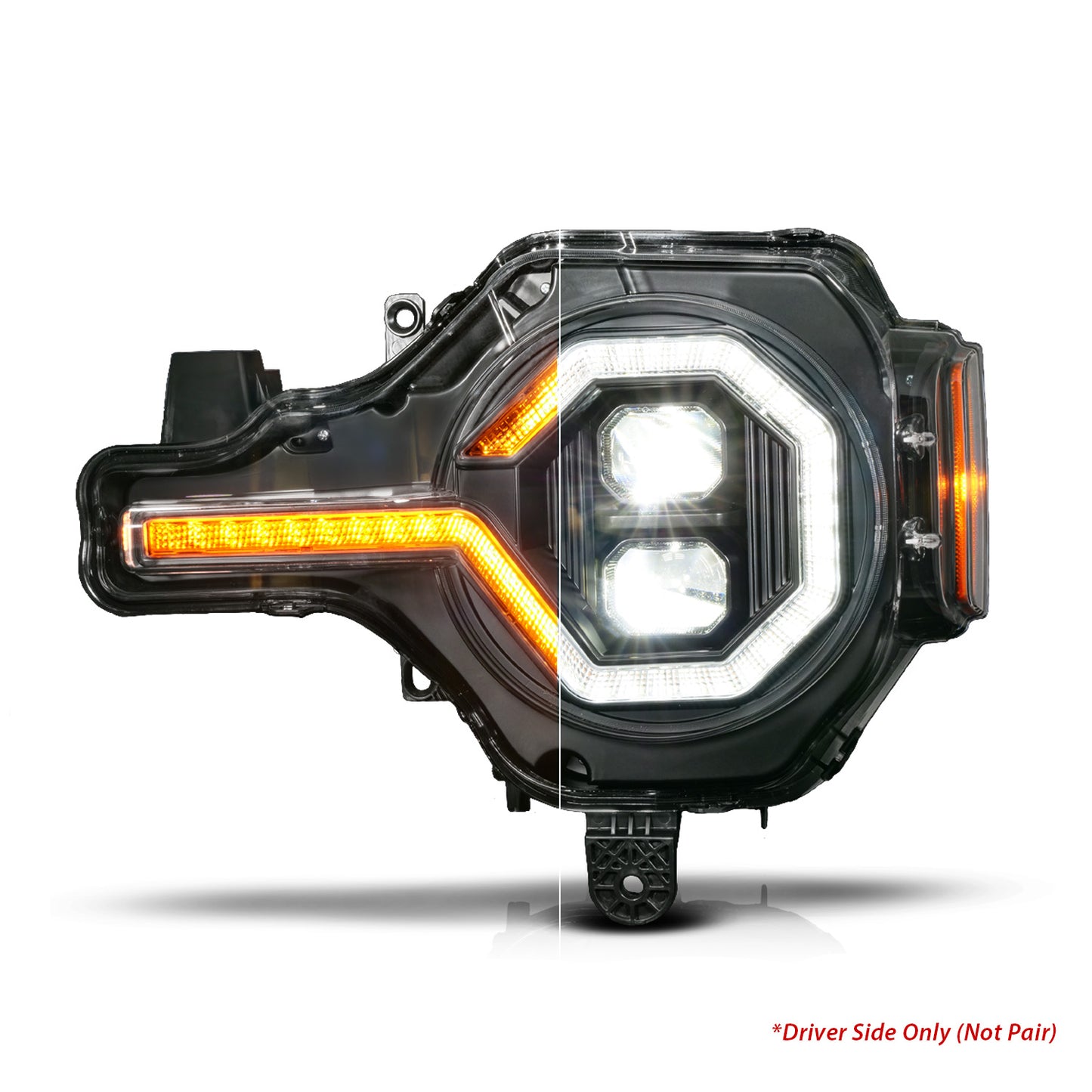 ANZO 21-25 Ford Bronco Z-Series Full LED Proj Headlights Black (Driver Side) 111639X-L
