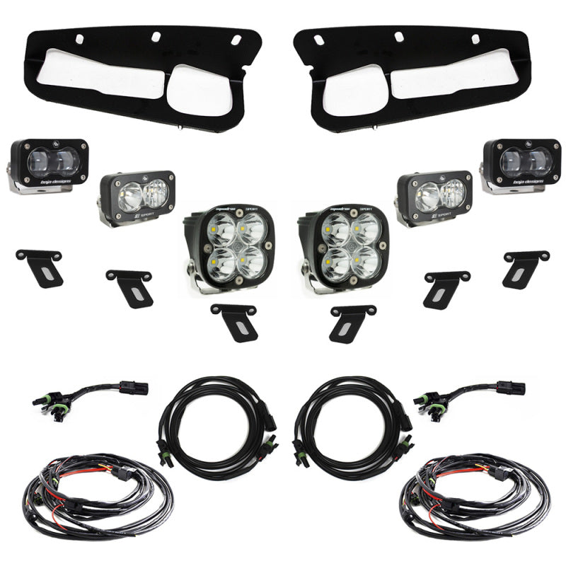 Baja Designs 21-22 Ford Bronco w/Steel Bumper S2 SAE Sportsmen Fog Pocket Light Kit - Clear 448174