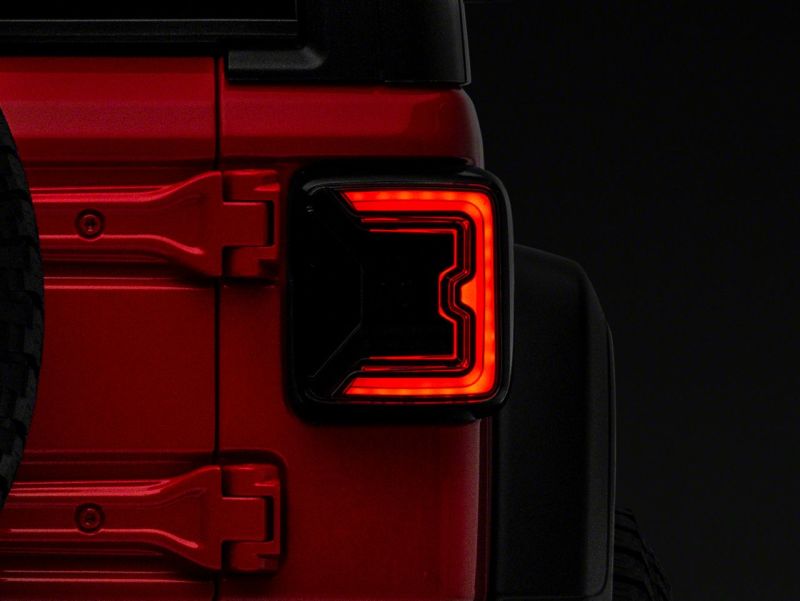 Raxiom 18-23 Jeep Wrangler JL Axial Series LED Tail Lights- Blk Housing (Smoked Lens) J142664-JL J142664-JL Photo - Close Up
