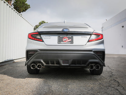 aFe POWER Takeda 3in to 2-1/2in 304 SS Cat-Back Exhaust w/ Polished Tips 22-23 Subaru WRX H4-2.4L(t) 49-36809-P 49-36809-P Photo - Mounted