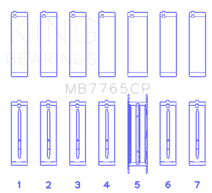 King Engine Bearings King GMC 4.2 Vortec L6 (Size +0.030) Main Bearing Set MB7765CP030 MB7765CP030 Photo - Primary