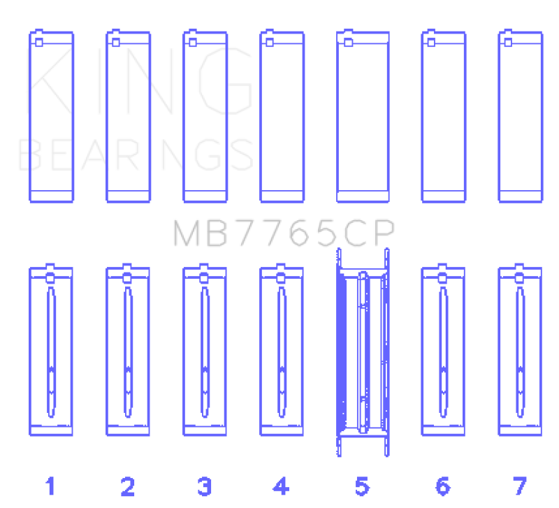 King Engine Bearings King GMC 4.2 Vortec L6 (Size 1.0) Main Bearing Set MB7765CP010 MB7765CP010 Photo - Primary