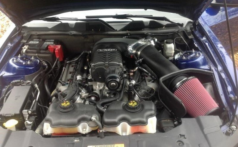 JLT 11-14 Ford Mustang GT (w/Roush/Whipple S/C) Black Textured Big Air Intake w/Red Filter -Tune Req CAIBA-FMG-11 CAIBA-FMG-11 Photo - Primary