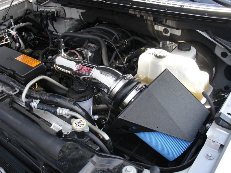 Injen 09-10 Ford F-150 3 valve V8 4.6L Polished Power-Flow Air Intake System PF9028P PF9028P Photo - Mounted