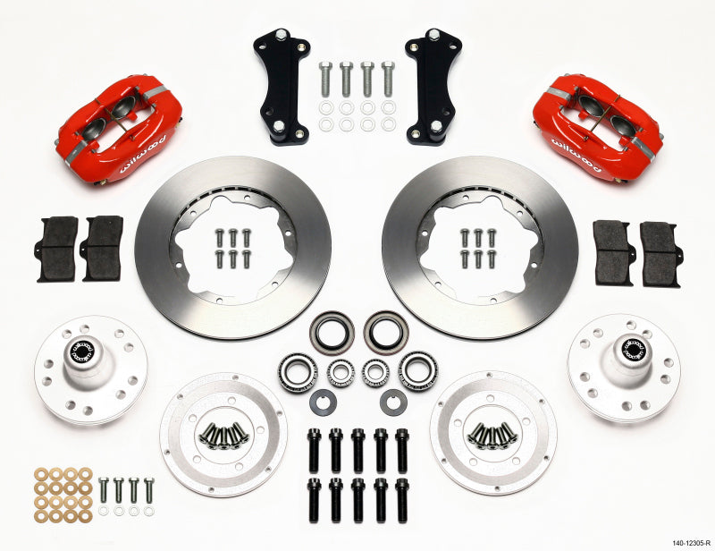 Wilwood Forged Dynalite Front Kit 11.00in Red Heidts Tri -5 2 inch Drop Spindle 140-12305-R 140-12305-R Photo - Primary