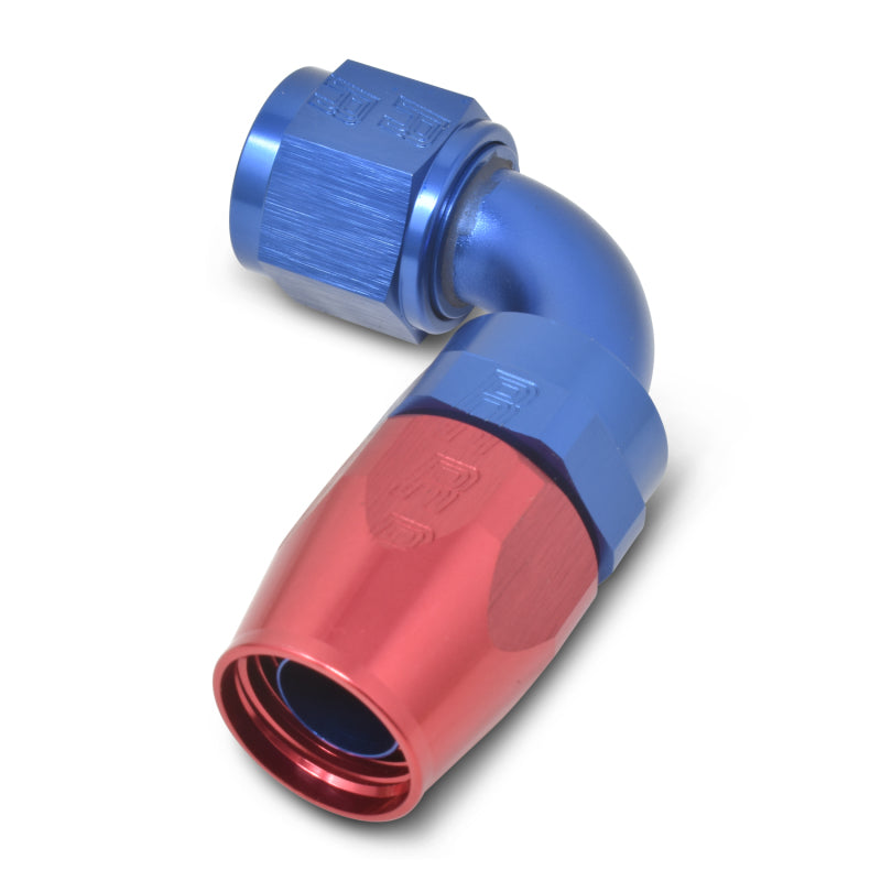Russell Full Flow 90° Swivel Style Hose End - Red / Blue 610160 Photo - out of package