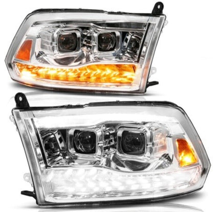 ANZO 09-19 Dodge RAM 1500 / 10-18 2500/3500 LED Proj Headlights SeqSig Chrome - Pair 111627A 111627A User 1