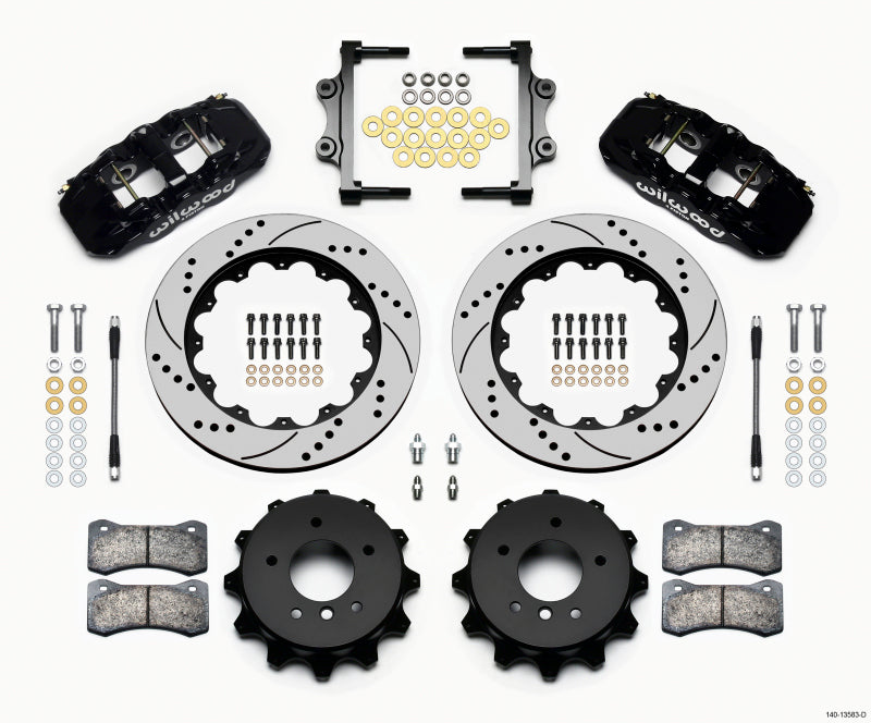 Wilwood AERO4 Rear Kit 14.00 Drilled 2007-2011 BMW E90 Series w/Lines 140-13583-D 140-13583-D Photo - Primary