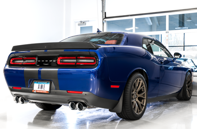 AWE Tuning 15+ Challenger 5.7 Touring Edition Exhaust - Non-Resonated - Diamond Black Quad Tips 3020-43084 3020-43084 Photo - Mounted