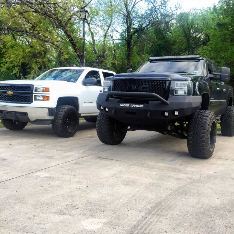 Road Armor 08-13 GMC 1500 Stealth Front Winch Bumper w/Pre-Runner Guard - Tex Blk 37604B 37604B Photo - Primary