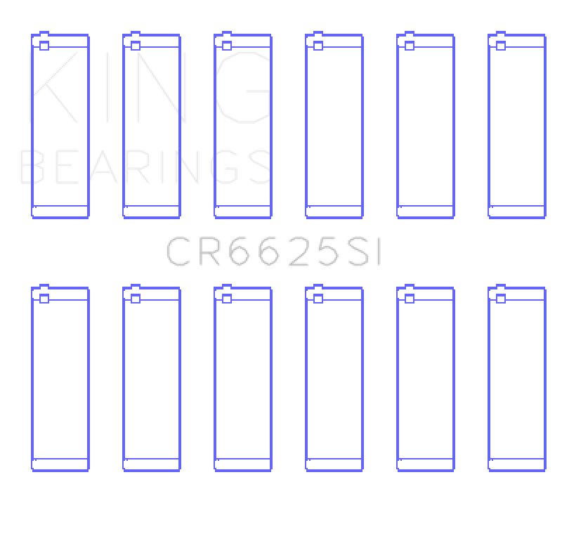 King Engine Bearings ChevrolET 262 (Size +0.50mm) Connecting Rod Bearing Set CR6625SI0.5 CR6625SI0.5 Photo - Primary