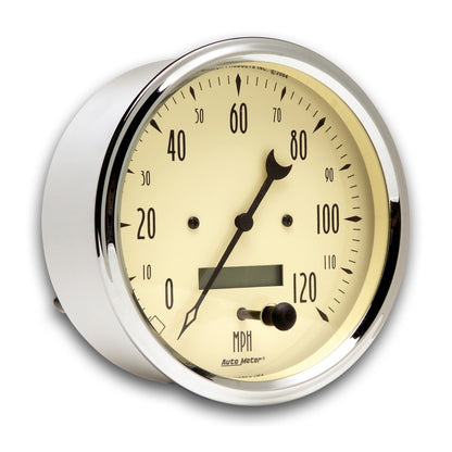 Autometer Gauge, Speedometer, 5", 120Mph, Elec. Prog. W/ Lcd Odo, Antique Beige 1889 User 2