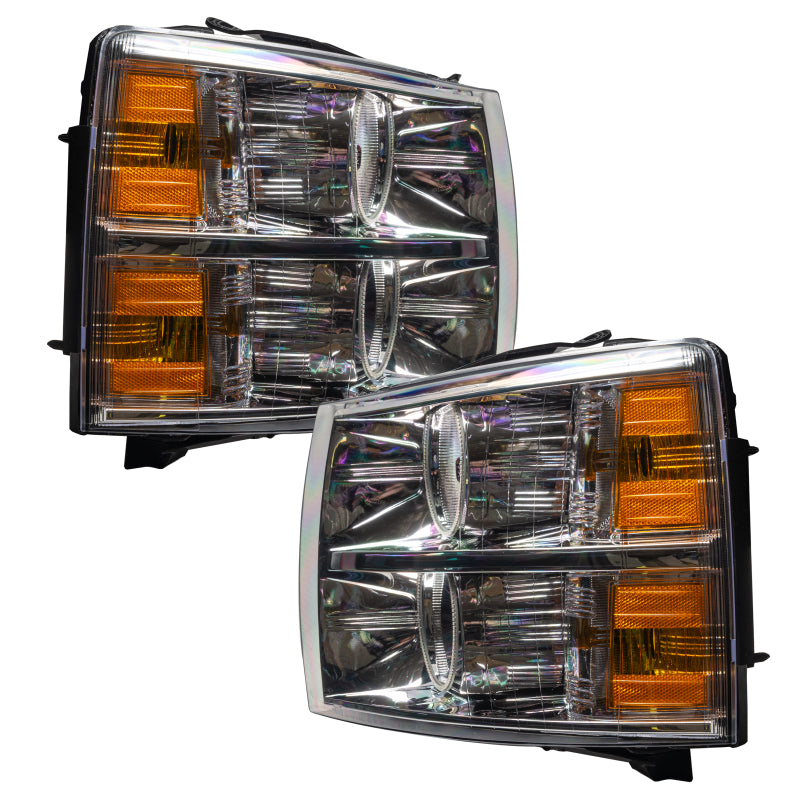 ORACLE Lighting 07-13 Chevrolet Silverado Pre-Assembled LED Halo Headlights (Round Style) - Green 7007-004