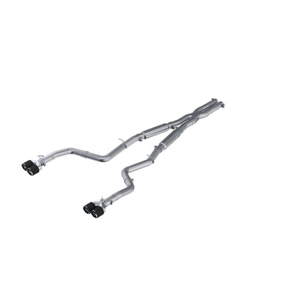 MBRP 15-16 Dodge Challenger RT 5.7L T304 SS 3in Dual Rear Cat-back CF Quad Tips - Street S71153CF S71153CF Photo - Primary