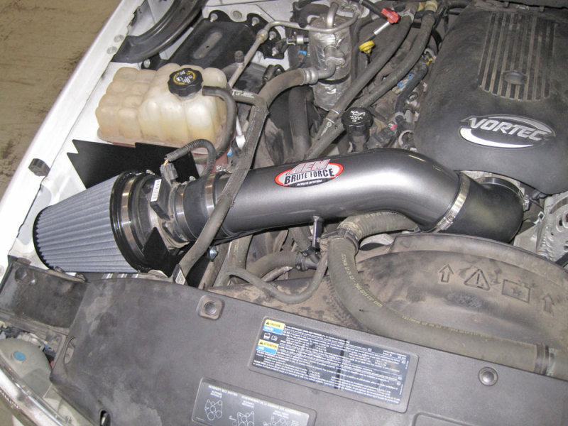 AEM Induction AEM 99-06 Chevy/GMC 5.3/6.0L Silver Brute Force Intake 21-8000DC 21-8000DC Photo - Mounted