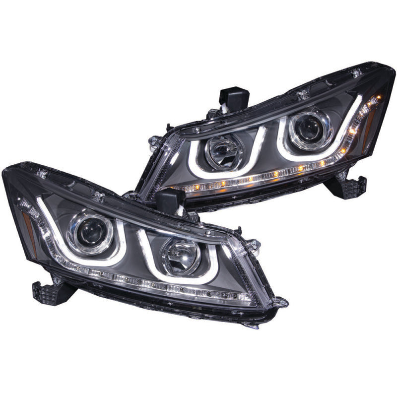 Anzo 2008-2012 Honda Accord Projector Headlights w/ U-Bar Black 121483 Photo - Primary