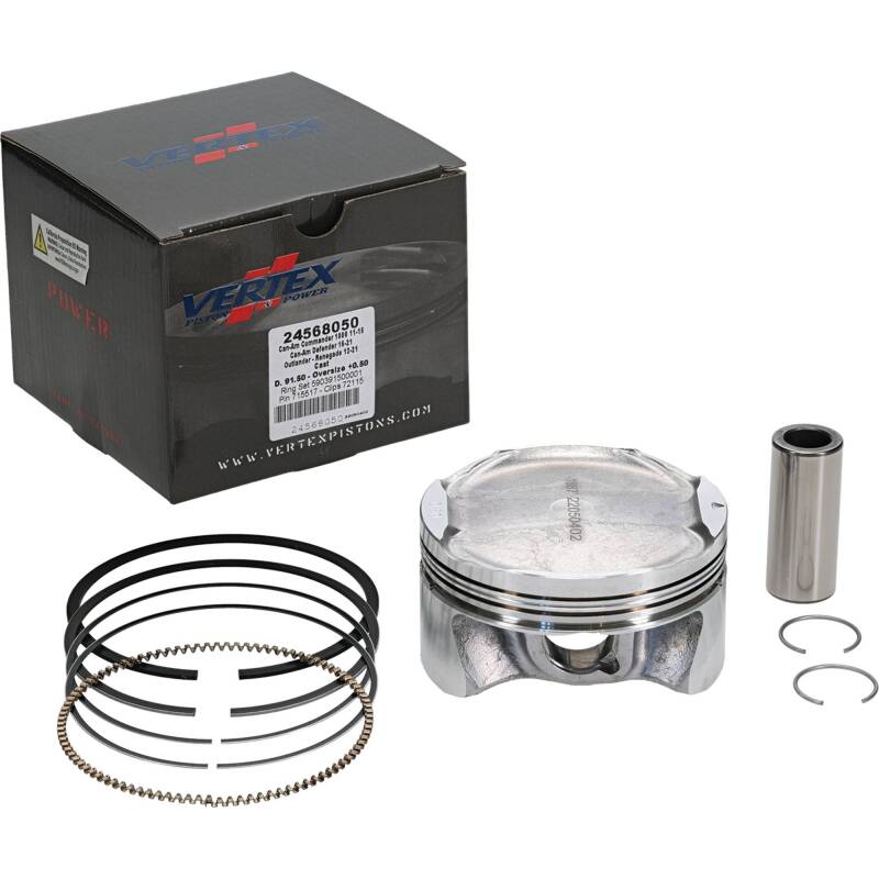 Vertex Pistons Vertex Piston 11-19 Can-Am Commander 1000 1000cc +0.50mm Oversized Cast Replica Piston Kit 24568050 24568050 Photo - Primary