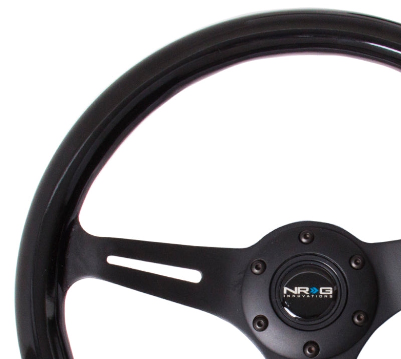 NRG Classic Wood Grain Steering Wheel (350mm) Black Paint Grip w/Black 3-Spoke Center ST-015BK-BK ST-015BK-BK Photo - Primary