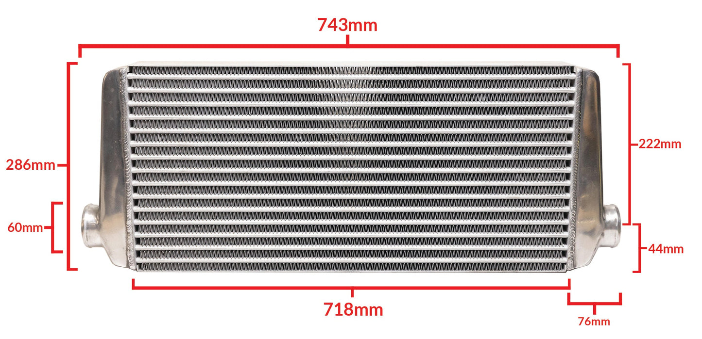 GReddy UNIVERSAL INTERCOOLER SPEC TYPE-24, BOTTOM 60mm INLET/OUTLET 12001411