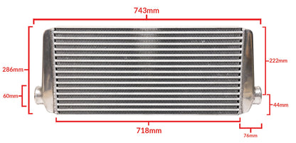 GReddy UNIVERSAL INTERCOOLER SPEC TYPE-24, BOTTOM 60mm INLET/OUTLET 12001411