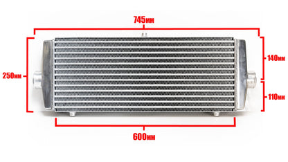 GReddy UNIVERSAL INTERCOOLER SPEC TYPE-28, MID 60mm INLET/OUTLET 12001416