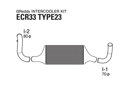 GReddy INTERCOOLER KIT T-23F FOR GREDDY TURBO & PLENUM ECR33 - () 12020206