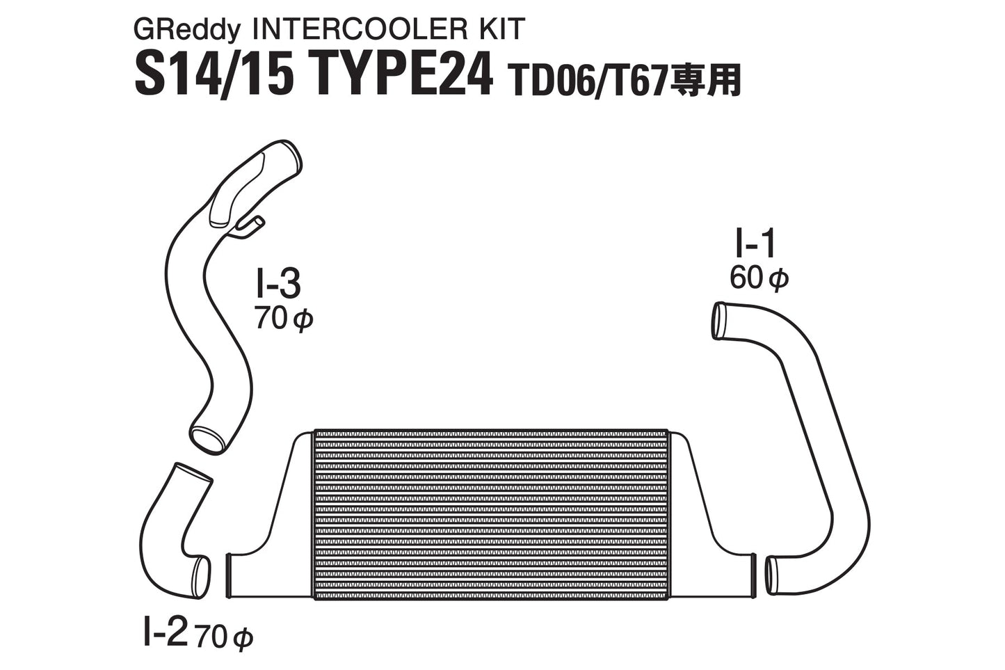 GReddy INTERCOOLER KIT T-24F S14/S15 UPGRADED TURBO KIT - () 12020211