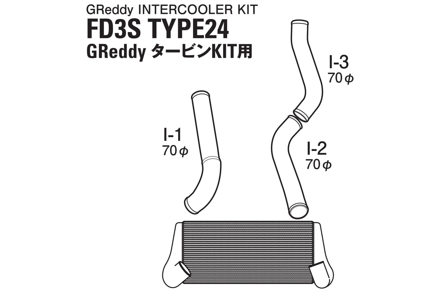 GReddy INTERCOOLER KIT T-24F FD3S FOR TURBO UPGRADE KIT - () 12040204