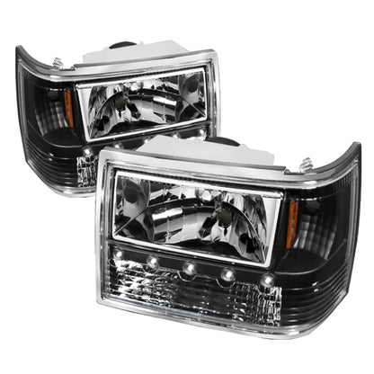 SPYDER Xtune Jeep Grand Cherokee 93-98 1Pc Crystal Headlights Black HD-ON-JGC93-1PC-LED-BK 5017666 5017666 Photo - Primary