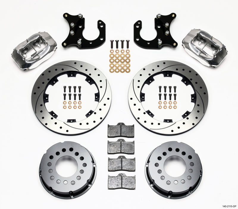 Wilwood FDL P/S Rear Kit, Drilled, Polished Big Ford 2.36" Offset 140-2115-DP Photo - Primary