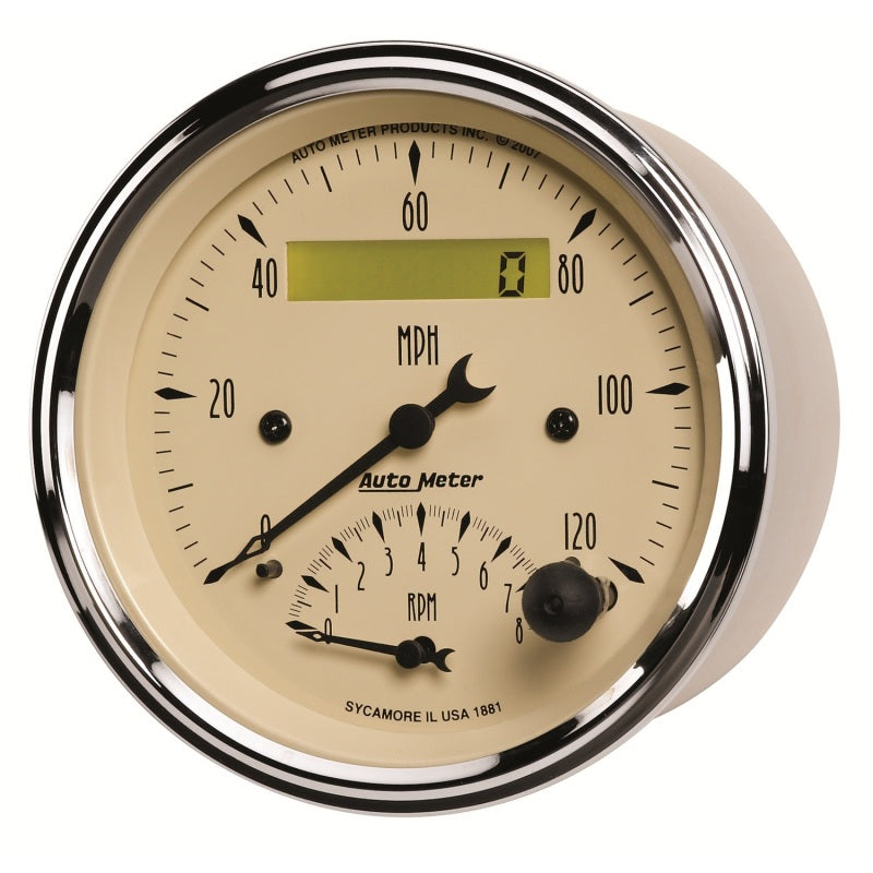 Autometer Gauge, Tach/Speedo, 3 3/8", 120mph & 8k RPM, Elec. Program., Antq Beig 1881 User 2