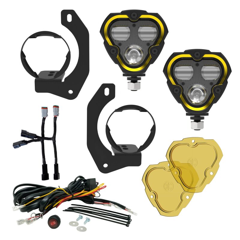 KC HiLiTES FLEX ERA 3 Dual Mode SAE Fog Lights - 2-Light Master Kit for Jeep JK/JL/JT Steel Bumpers 97149 97149 Photo - Primary