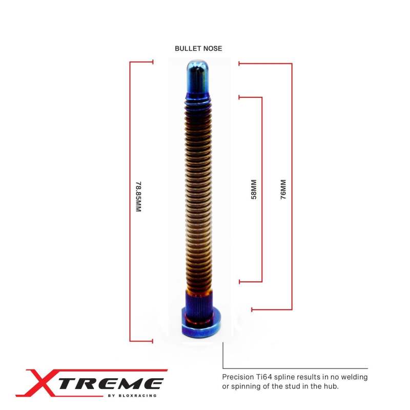 BLOX Racing Titanium Extended Wheel Studs M12X1.5mm 10Pcs Honda Fitment - Burnt BXAC-00177-B BXAC-00177-B User 1
