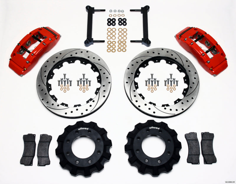 Wilwood TC6R Front Kit, 16.00", Drilled, Red, 1999-2010 GM H2, Truck/SUV 140-8996-DR Photo - Primary