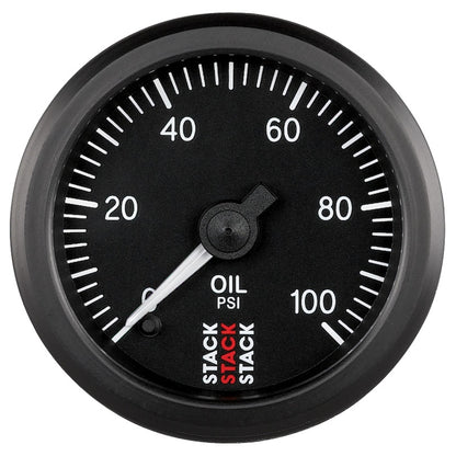 Autometer Stack 52mm 0-100 PSI 1/8in NPTF Male Pro Stepper Motor Oil Pressure Gauge - Black ST3302 ST3302 Photo - Primary