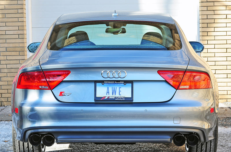 AWE Tuning Audi C7 / C7.5 S7 4.0T Track Edition Exhaust - Diamond Black Tips 3020-43052 3020-43052 Photo - Mounted