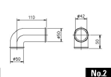 CATALOG NO.2 CAST ALUMINUM ELBOW 90DEG 5R 50MM - (12400002)