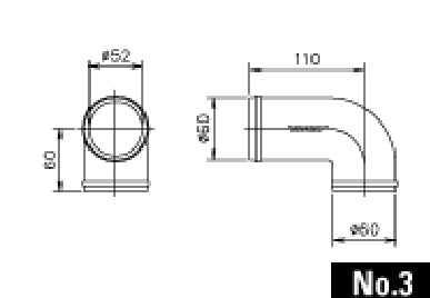 CATALOG NO.3 CAST ALUMINUM ELBOW 90DEG 5R 60MM - (12400003)