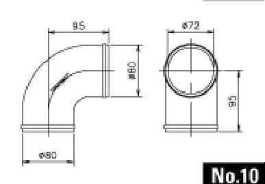 CATALOG NO.10 CAST ALUMINUM ELBOW 90DEG 30R 80MM - (12400010)