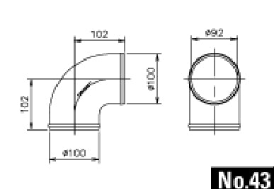CATALOG NO.43 CAST ALUMINUM ELBOW 90DEG 100MM - (12400043)