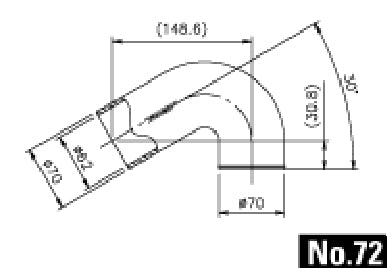 CATALOG NO.72 CAST ALUMINUM ELBOW 70DEG 30R 120MM - (12400072)
