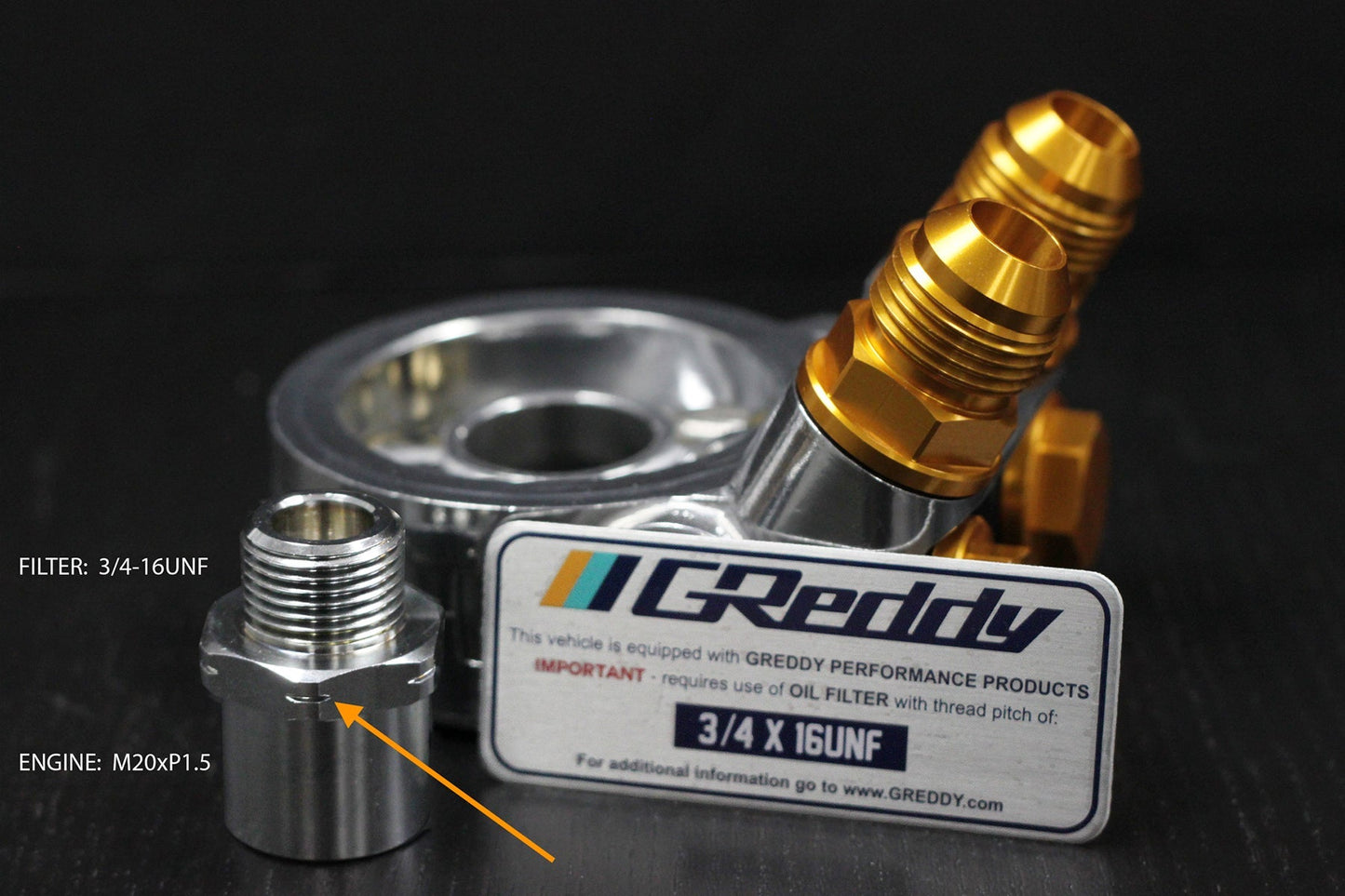 GReddy TYPE-E OIL COOLER BLOCK, ENG: M20x1.5, FILTER: 3/4-16UNF, 10AN - () 12401126