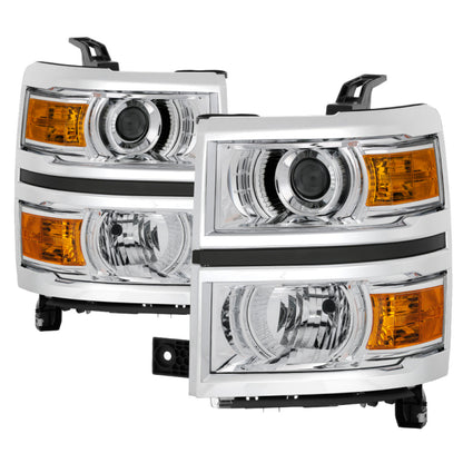 SPYDER xTune Chevy Silverado 1500 14-15 Halogen Projector Headlight Chrome - HD-JH-CS14-PJ-C 9040122 9040122 Photo - Primary