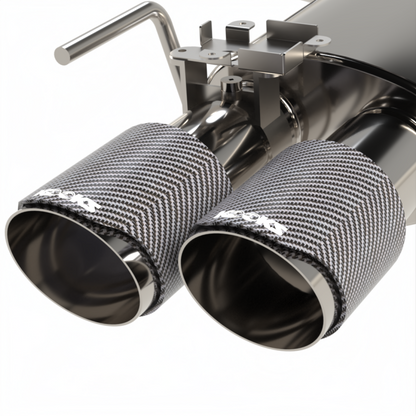 Kooks Headers Kooks 18-24 Ford Mustang GT 5.0 3in. Valved Touring Cat-Back Exhaust - Carbon Tips 11514570 11514570 Photo - Unmounted