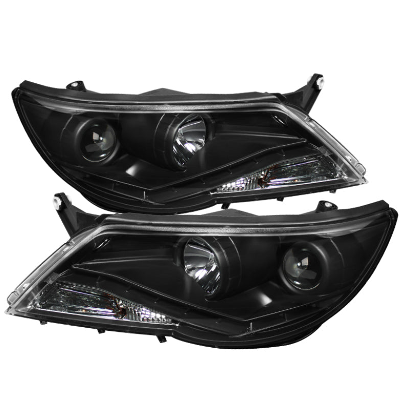 Spyder Volkswagen Tiguan 09-11 Projector Headlights DRL Black High H1 Low H7 PRO-YD-VTIG09-DRL-BK 5042651 5042651 Photo - Primary